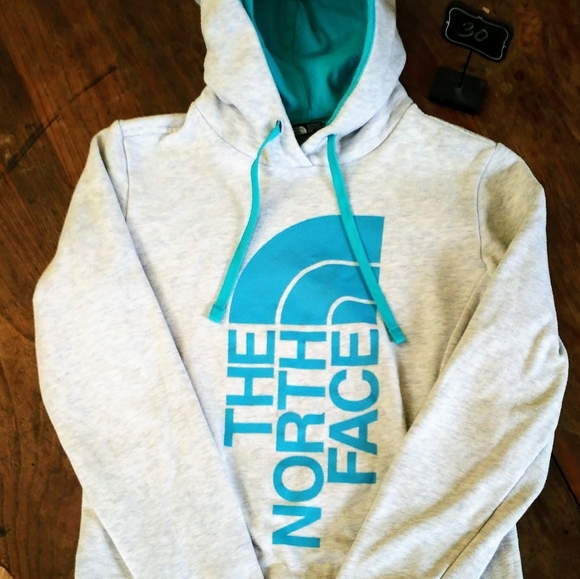 The North Face Tops - *JUST IN* Grey/Teal The North Face hoodie